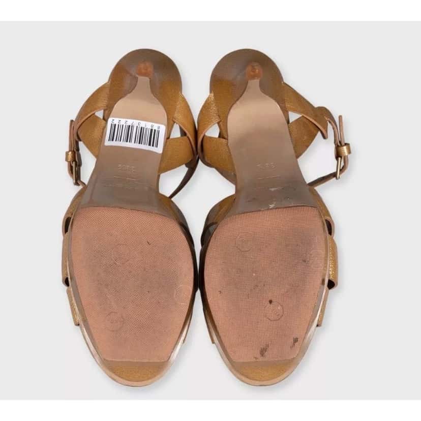 Saint Laurent Saint Laurent Tribute Gold Leather Sandals - Sz. 38.5 pre-owned Gold Leather Good condition - Box View