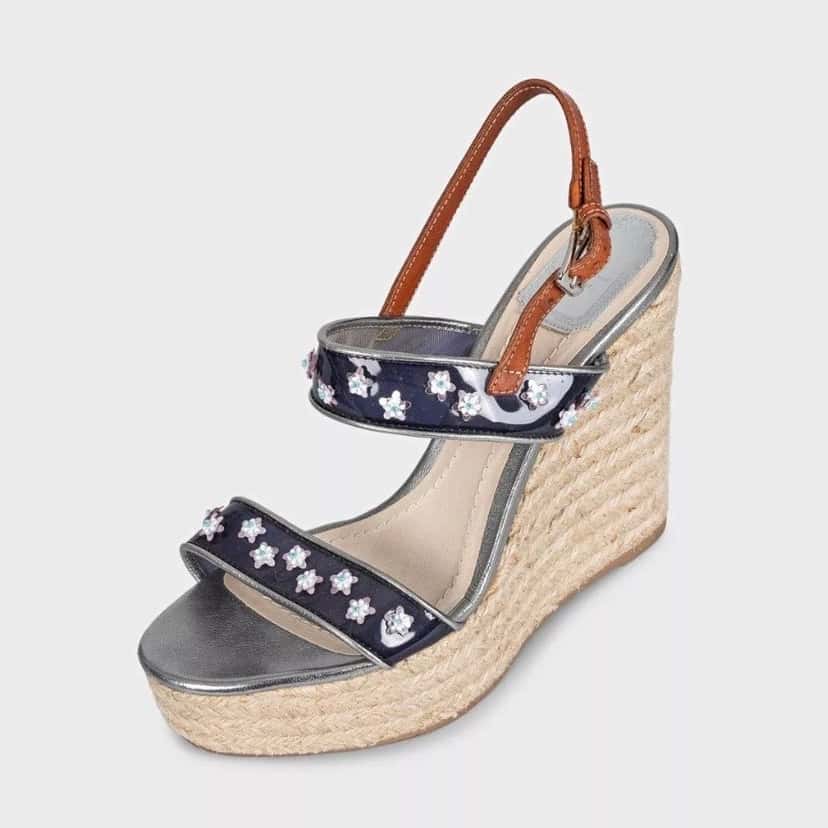 Christian Dior Christian Dior Gray Leather Wedge Sandals Sz 39 pre-owned Grey Leather Good condition - Inside View