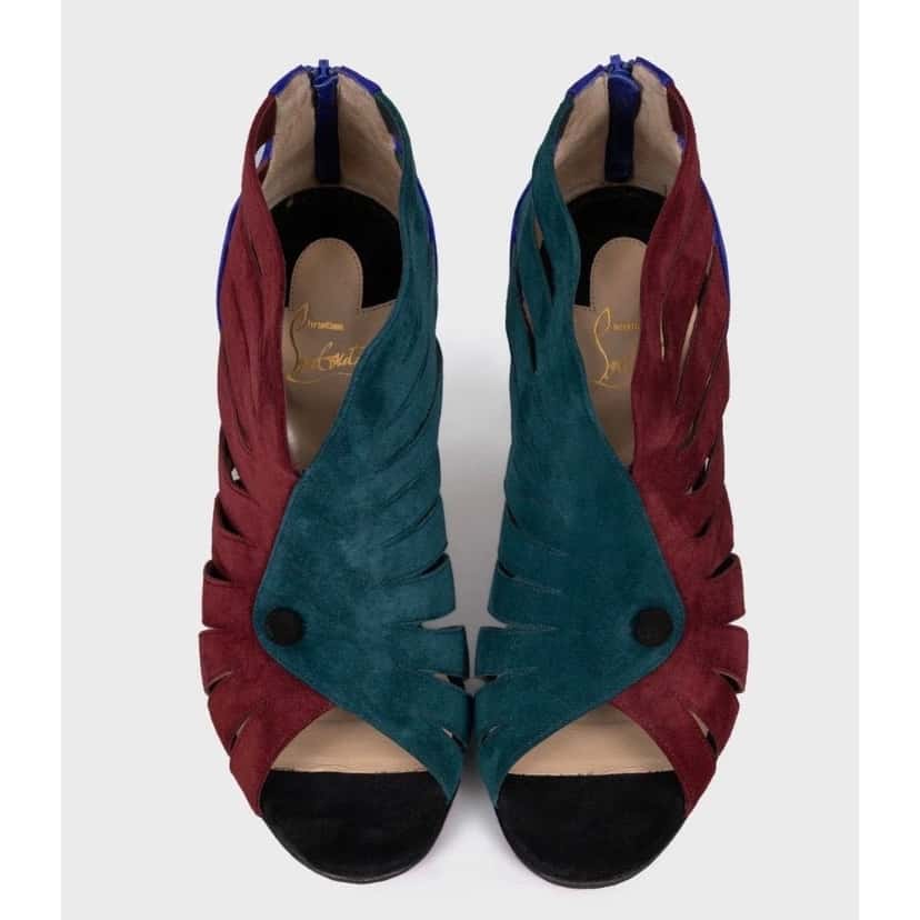 Christian Louboutin Christian Louboutin Multicolor Suede Heels - Sz.38.5 pre-owned Other Suede Good condition - Back View