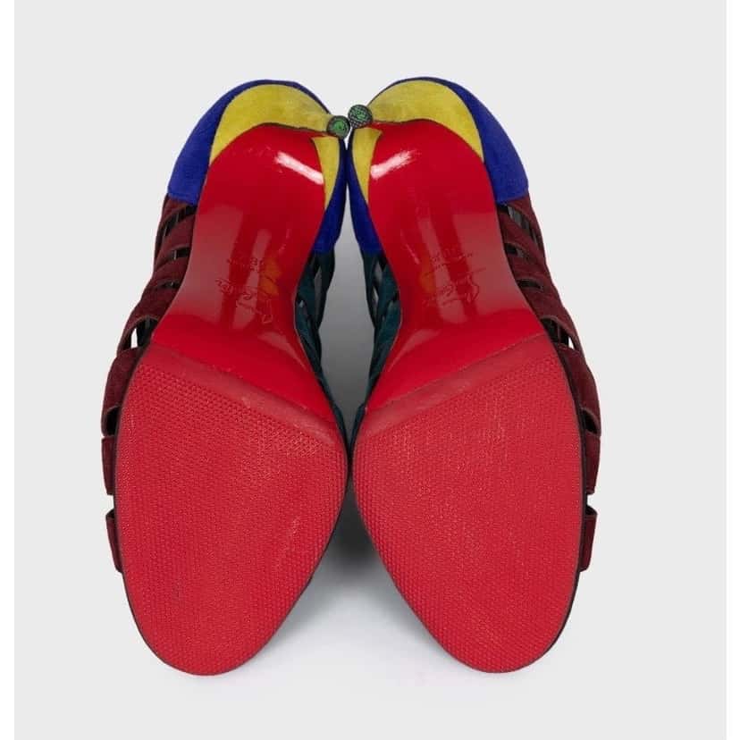 Christian Louboutin Christian Louboutin Multicolor Suede Heels - Sz.38.5 pre-owned Other Suede Good condition - Box View