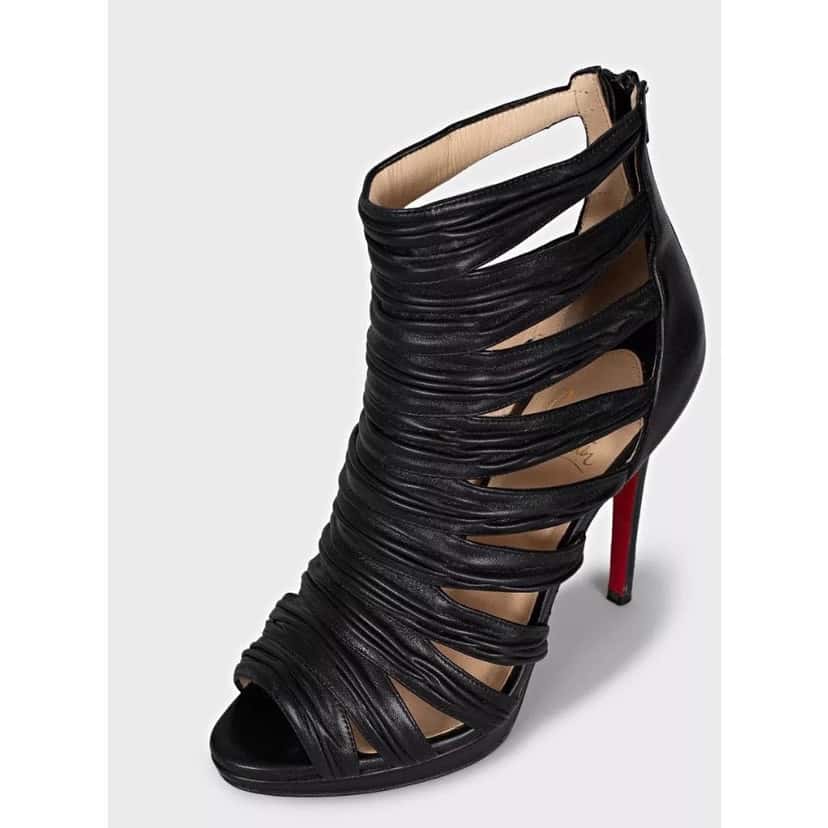 Christian Louboutin Christian Louboutin Black Leather Striped Pumps 36.5 Pre-owned Black Leather Good condition - Inside View