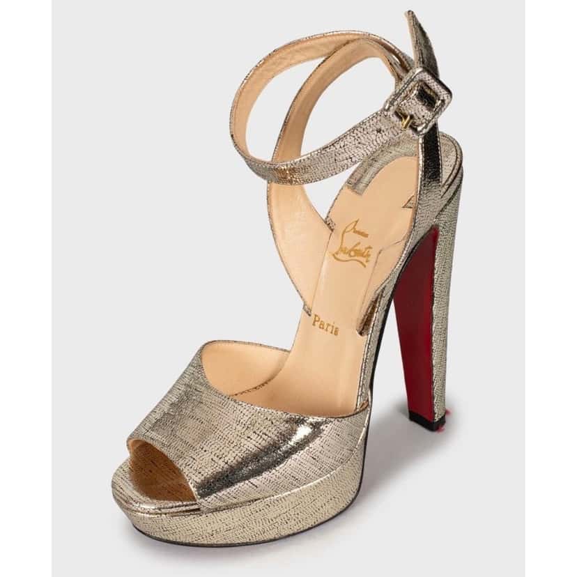Christian Louboutin Christian Louboutin Gold Print Stiletto Sandals Size 36 Pre-owned Gold Leather Good condition - Inside View