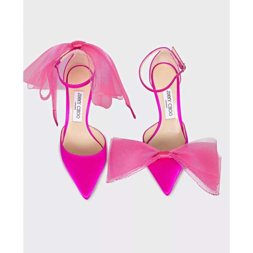 Jimmy Choo NWB Jimmy Choo Aveline 100 Pink Heels - Size 37 Pre-owned Pink Leather Never worn, with tag - Back View