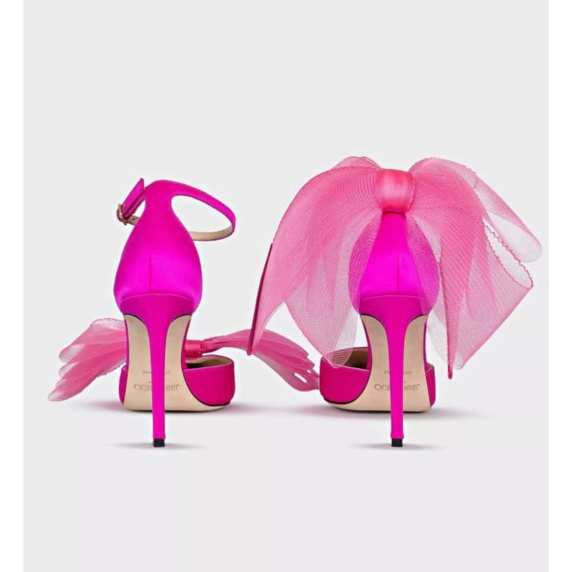 Jimmy Choo NWB Jimmy Choo Aveline 100 Pink Heels - Size 37 Pre-owned Pink Leather Never worn, with tag - Model View