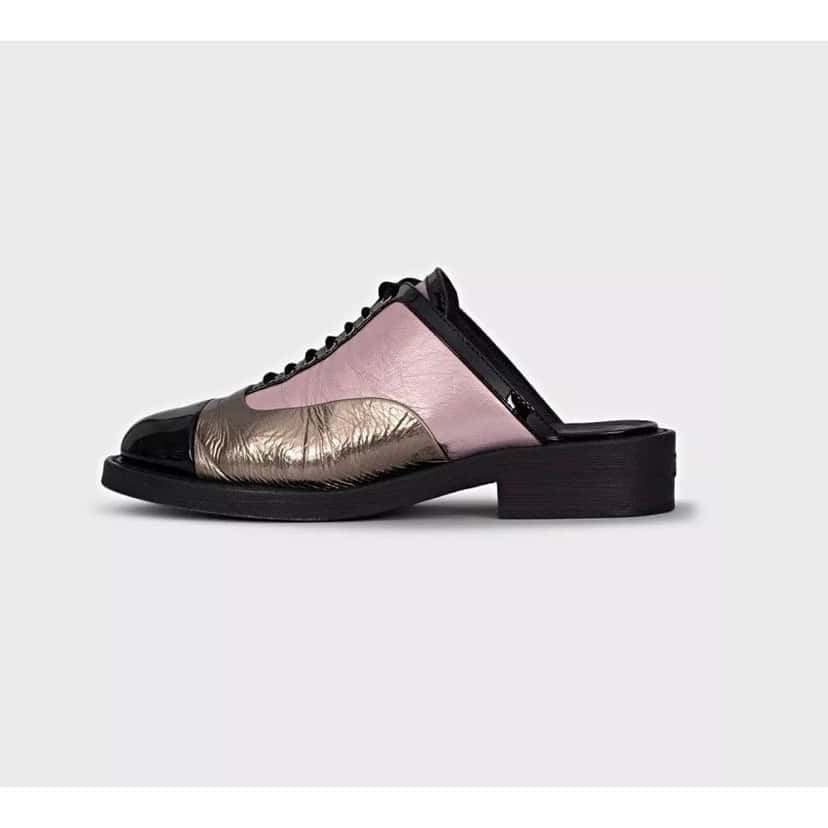 Chanel Chanel Tricolor Lace-Up Clogs Sz.38.5 Pre-owned Other Lace Good condition - Front View