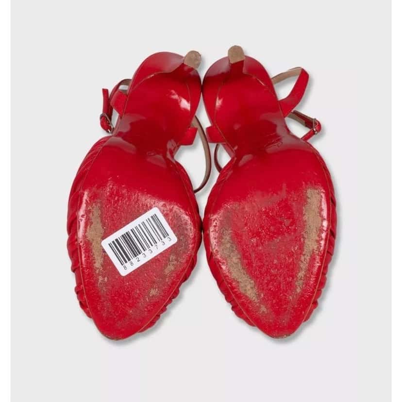 Christian Louboutin Christian Louboutin Red Leather Strappy Sandals Size 38 pre-owned Red Leather Good condition - Box View