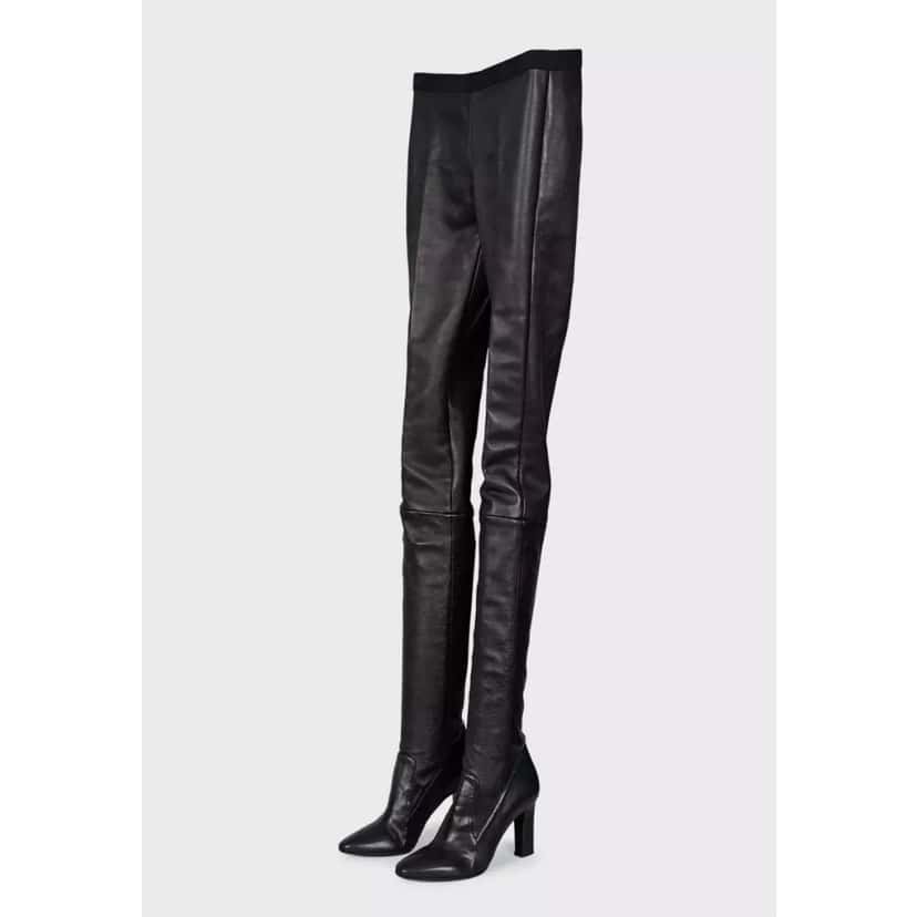 Unsigned Tamara Mellon Black Leather Knee-High Boots - Size 39 pre-owner Black Leather Good condition - Inside View