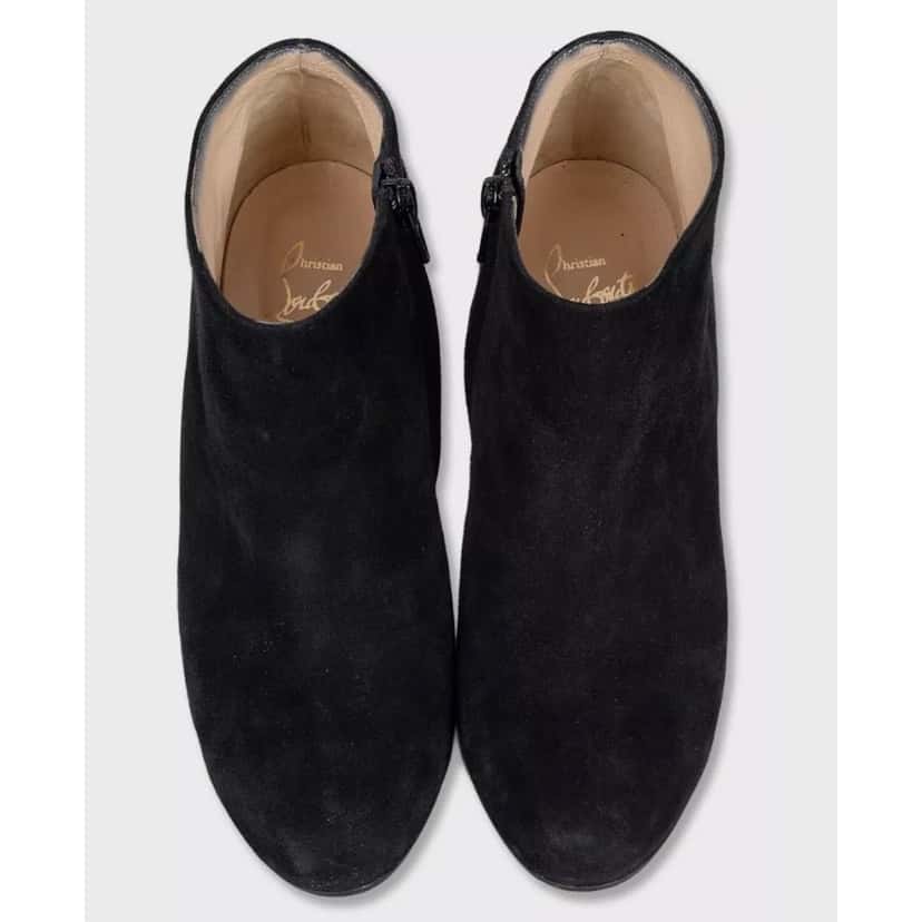 Christian Louboutin Christian Louboutin Black Suede Ankle Boots - Size 39 pre-owned Black Suede Good condition - Back View