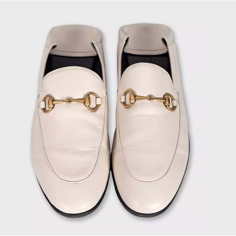 Gucci Gucci White Leather Loafers - Size 38 (US 8) Pre-owned White Leather Good condition - Back View