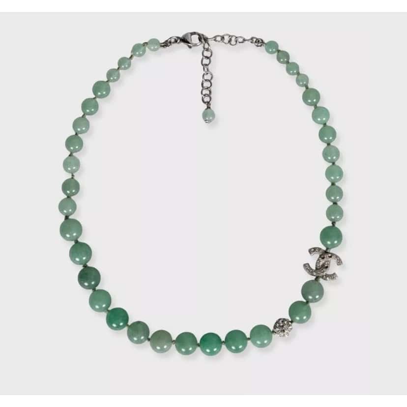 Chanel Chanel Spring/Summer 2015 Green Necklace & Bracelet Set  Pre-owned Green Lace Good condition - Back View