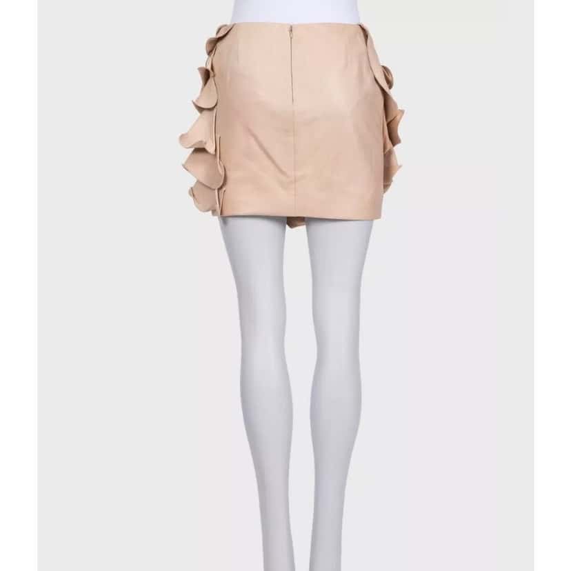 Valentino Valentino Beige Leather & Silk Mini Skirt Size M Pre-owned Beige Leather Good condition - Inside View