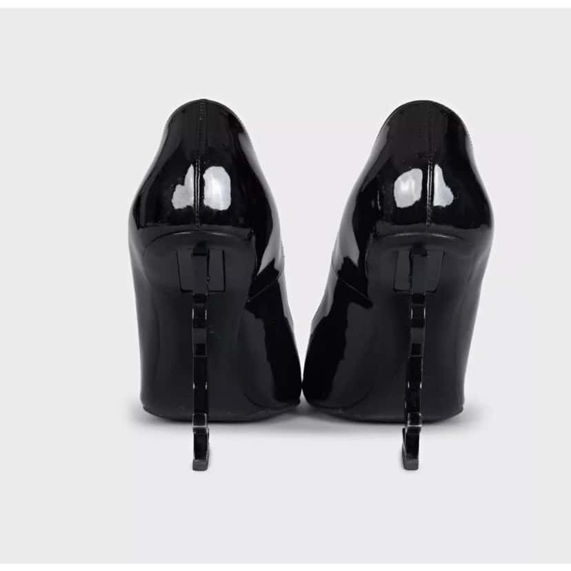 Saint Laurent Saint Laurent Opyum Patent Leather Logo Heels  Sz 38 Pre-owned Black Leather Good condition - Model View