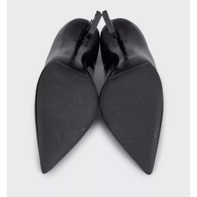 Saint Laurent Saint Laurent Opyum Patent Leather Logo Heels  Sz 38 Pre-owned Black Leather Good condition - Box View