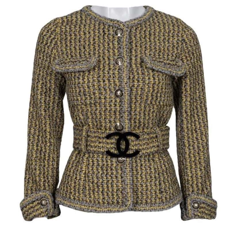 Chanel Chanel Multi-Color Single-Breasted Jacket FR44(Run for M) Pre-owned Gold Good condition - Front View