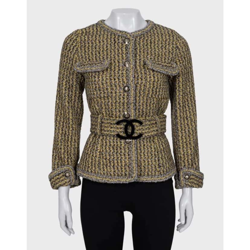 Chanel Chanel Multi-Color Single-Breasted Jacket FR44(Run for M) Pre-owned Gold Good condition - Model View