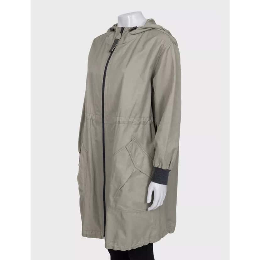 Brunello Cucinelli Brunello Cucinelli Green Hooded Coat - IT40/S Pre-owned Green Cotton Good condition - Back View