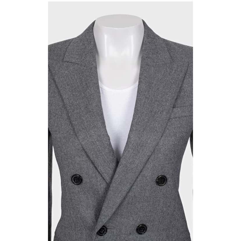 Saint Laurent NWOT Saint Laurent Grey Wool Fitted Jacket - Size S / FR36 Pre-owned Grey Wool Never worn - Back View
