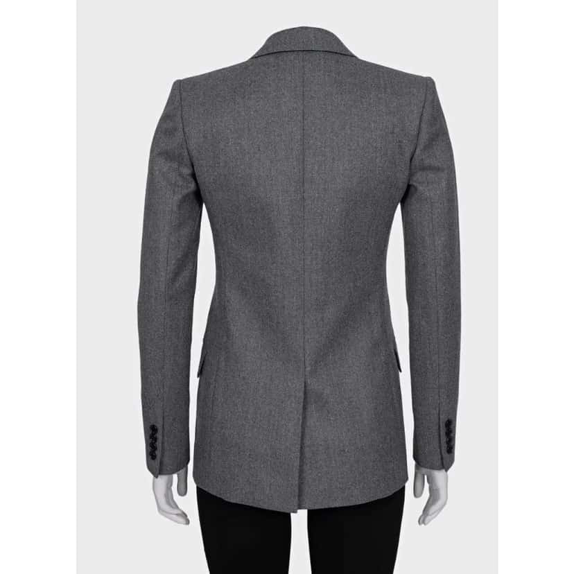 Saint Laurent NWOT Saint Laurent Grey Wool Fitted Jacket - Size S / FR36 Pre-owned Grey Wool Never worn - Model View