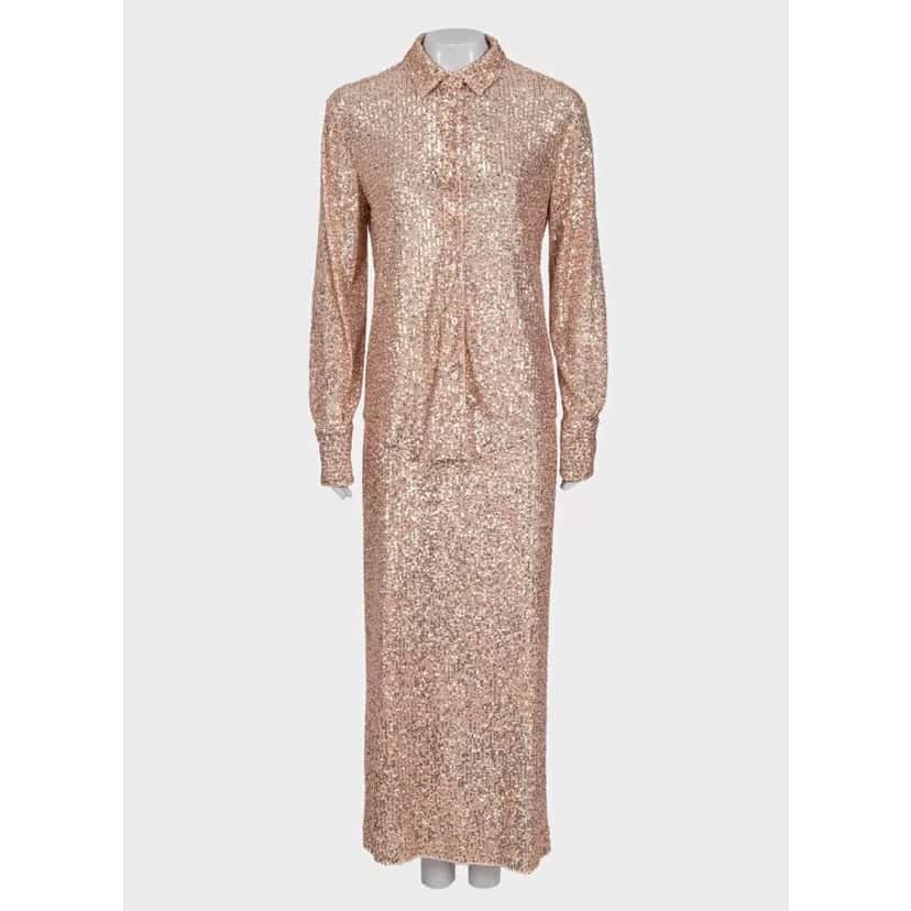 Tom Ford Tom Ford Pink Sequin Suit - Elegant IT40-44 Size S Pre-owned Pink Good condition - Front View