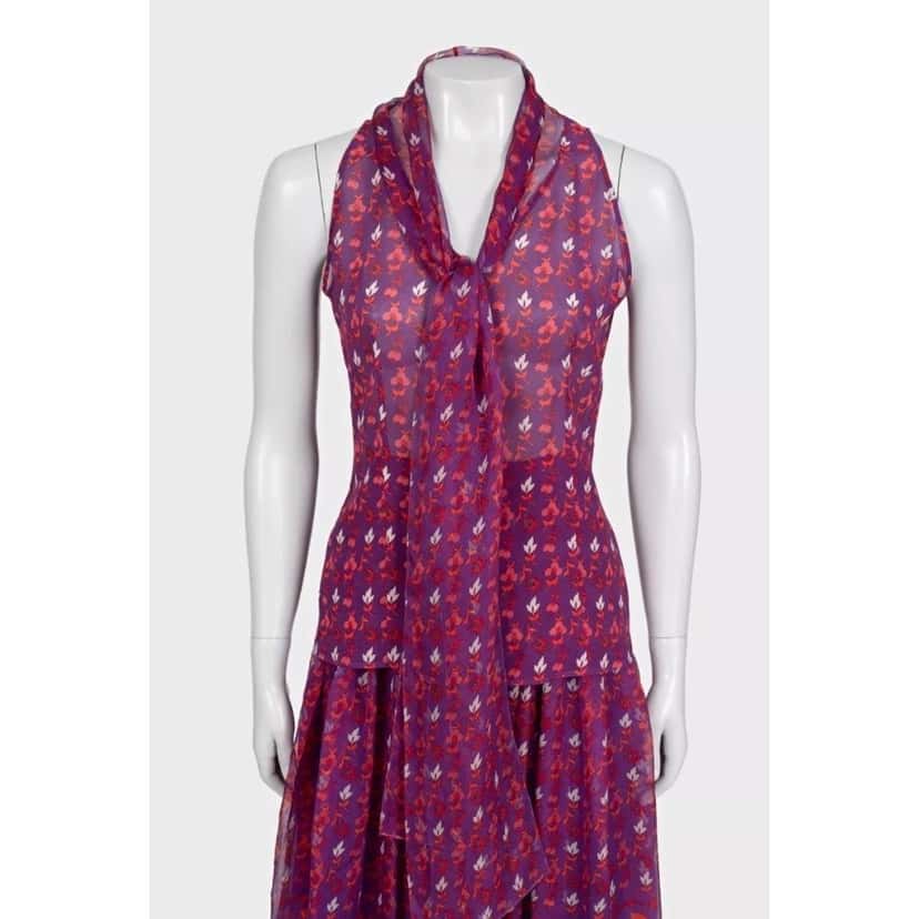 Christian Dior Christian Dior Elegant Purple Silk Suit - Size L Pre-owned Purple Silk Good condition - Model View