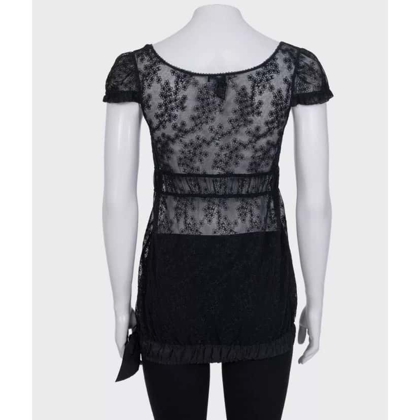 Chanel Chanel Elegant Black Lace Top with Bow - Size S / FR36 Pre-owned Black Lace Good condition - Inside View