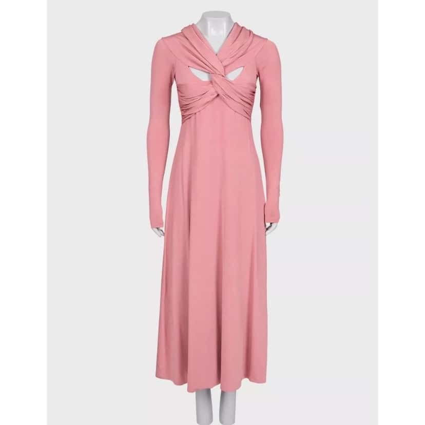 Khaite Khaite Pink Viscose Blend Back-Cut Dress - Size S pre-owned Pink Good condition - Front View