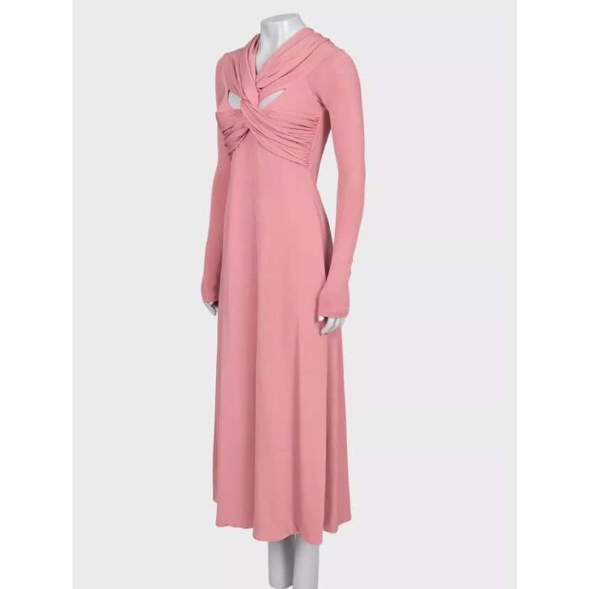 Khaite Khaite Pink Viscose Blend Back-Cut Dress - Size S pre-owned Pink Good condition - Back View