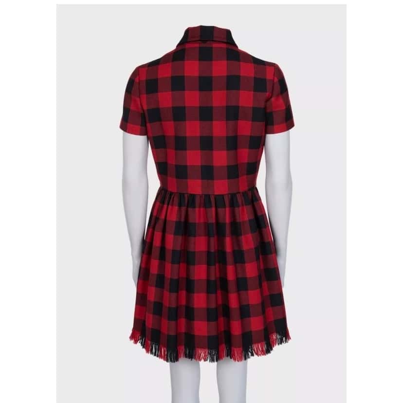 Christian Dior Christian Dior Red Plaid Wool Dress - Size IT44 pre-owned Red Wool Good condition - Inside View