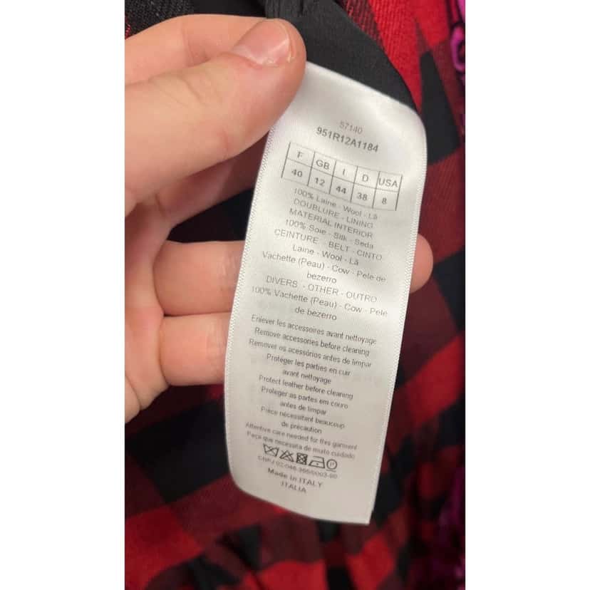 Christian Dior Christian Dior Red Plaid Wool Dress - Size IT44 pre-owned Red Wool Good condition - Box View