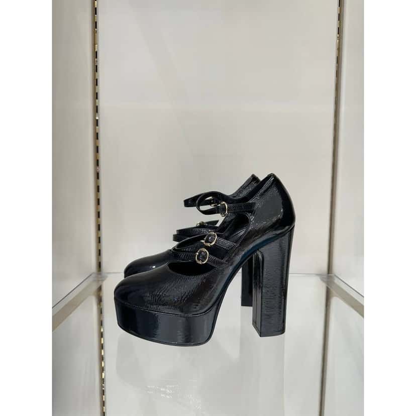Celine Celine FW 2020 Melody Black Patent Mary Jane Pumps 37 pre-owned Black Leather Never worn - Front View