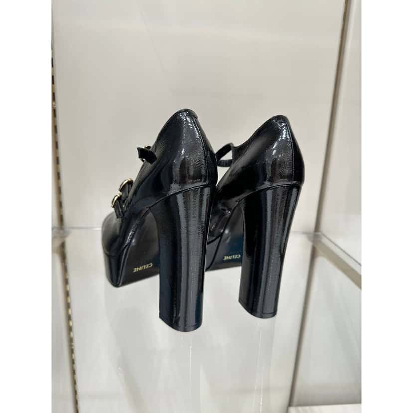 Celine Celine FW 2020 Melody Black Patent Mary Jane Pumps 37 pre-owned Black Leather Never worn - Inside View