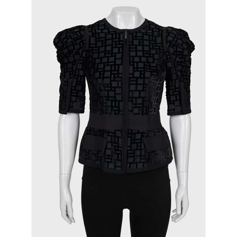 Dolce & Gabbana NWOT Stunning Dolce & Gabbana Black Silk Fitted Jacket Sz.40 Pre-owned Black Silk Never worn - Front View