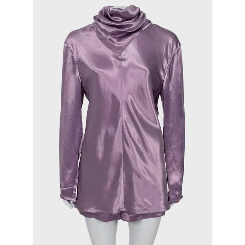 Bottega Veneta Bottega Veneta Purple Cupro Shorts & Blouse Set IT42 Pre-owned Purple Good condition - Front View