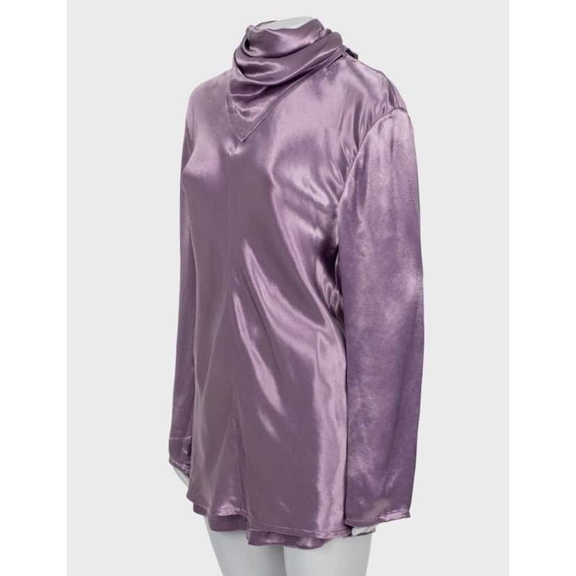Bottega Veneta Bottega Veneta Purple Cupro Shorts & Blouse Set IT42 Pre-owned Purple Good condition - Back View
