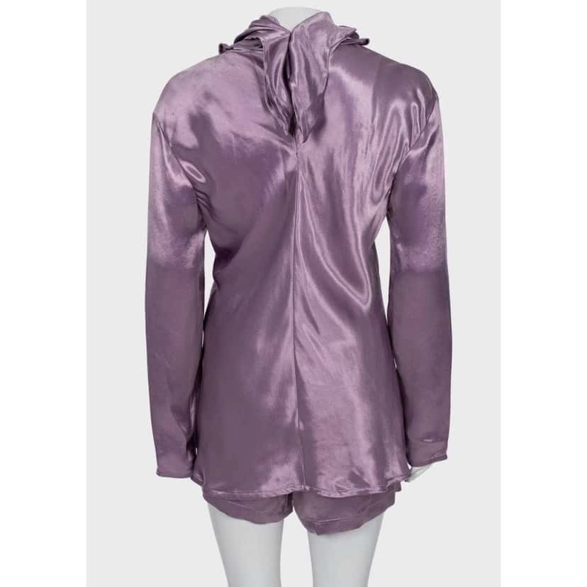 Bottega Veneta Bottega Veneta Purple Cupro Shorts & Blouse Set IT42 Pre-owned Purple Good condition - Inside View
