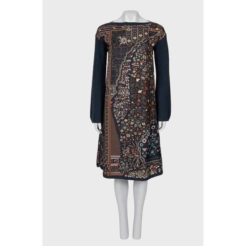 Hermès NWOT Hermès Gray Silk Dress FR34/XS Pre-owned Grey Silk Never worn - Front View