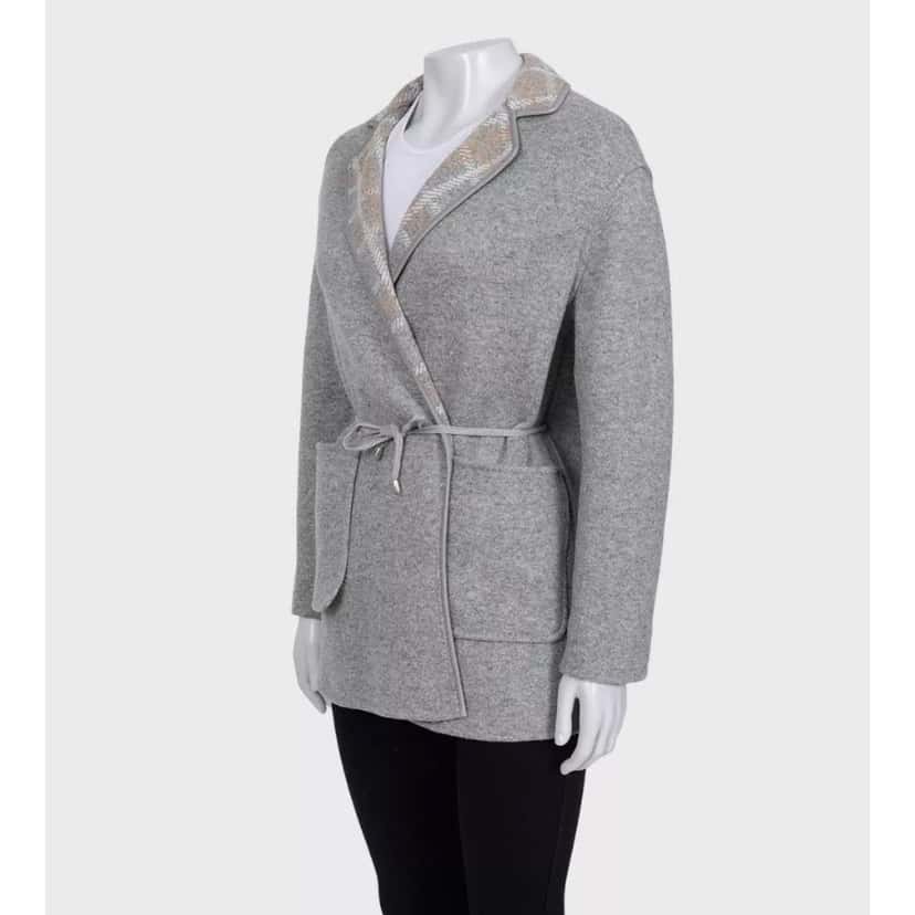 Loro Piana NWOT Loro Piana Reversible Cashmere Coat - Size S pre-owned Grey Wool Never worn - Back View