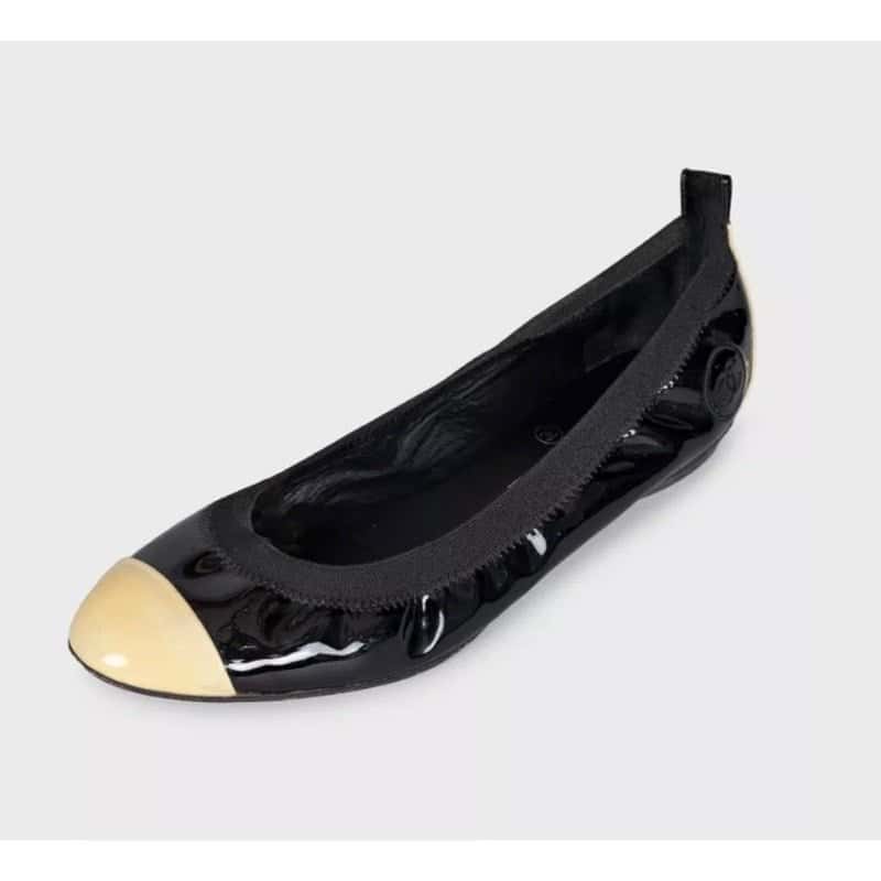 Chanel Chanel Black Patent Leather Ballerina Flats - Size 39.5 pre-owned Black Leather Good condition - Inside View