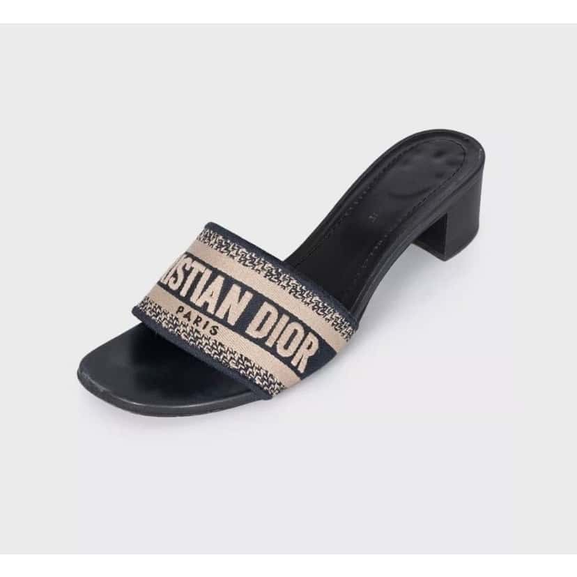 Christian Dior Christian Dior Dway Mules - Black Textile Size 38.5 Pre-owned Black Leather Good condition - Inside View