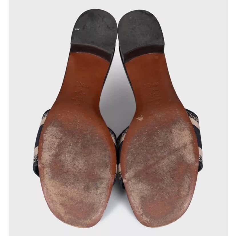 Christian Dior Christian Dior Dway Mules - Black Textile Size 38.5 Pre-owned Black Leather Good condition - Box View