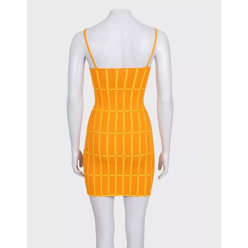 Jacquemus Jacquemus Vibrant Orange Maille Malha Knit Mini Dress S EU36 pre-owned Orange Never worn - Inside View
