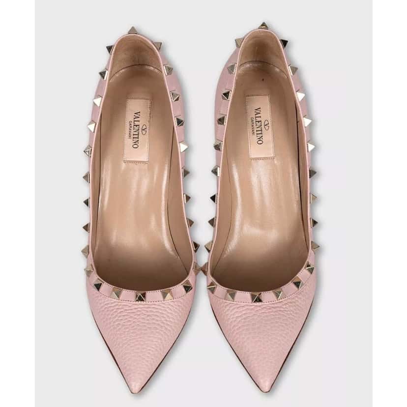 Valentino Valentino Rockstud Pink Leather Pumps Heels Sz.39 Pre-owned Pink Leather Good condition - Back View