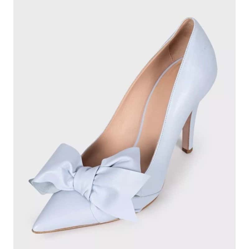 Valentino RED Valentino Blue Leather Bow Pumps  Sz.38.5 pre-owned Red Leather Good condition - Inside View