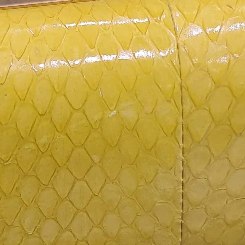 Alexander McQueen Alexander McQueen Yellow Snakeskin Skull Clutch pre-owned Yellow Leather Good condition - Model View