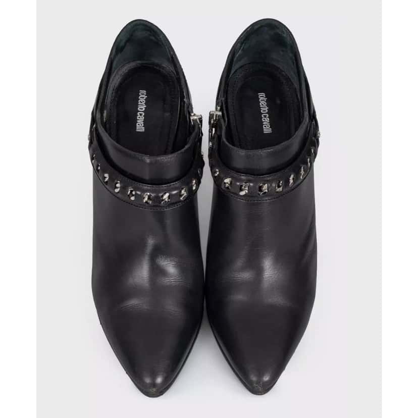 Roberto Cavalli Roberto Cavalli Black Leather Ankle Boots sz.40 pre-owned Black Leather Good condition - Back View