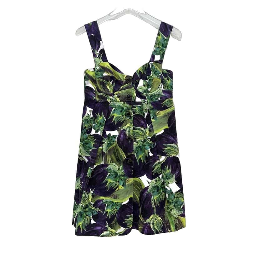 Dolce & Gabbana Dolce & Gabbana Vibrant Botanical Print Cotton Blend Dress Sz.40 pre-owned Other Cotton Good condition - Front View
