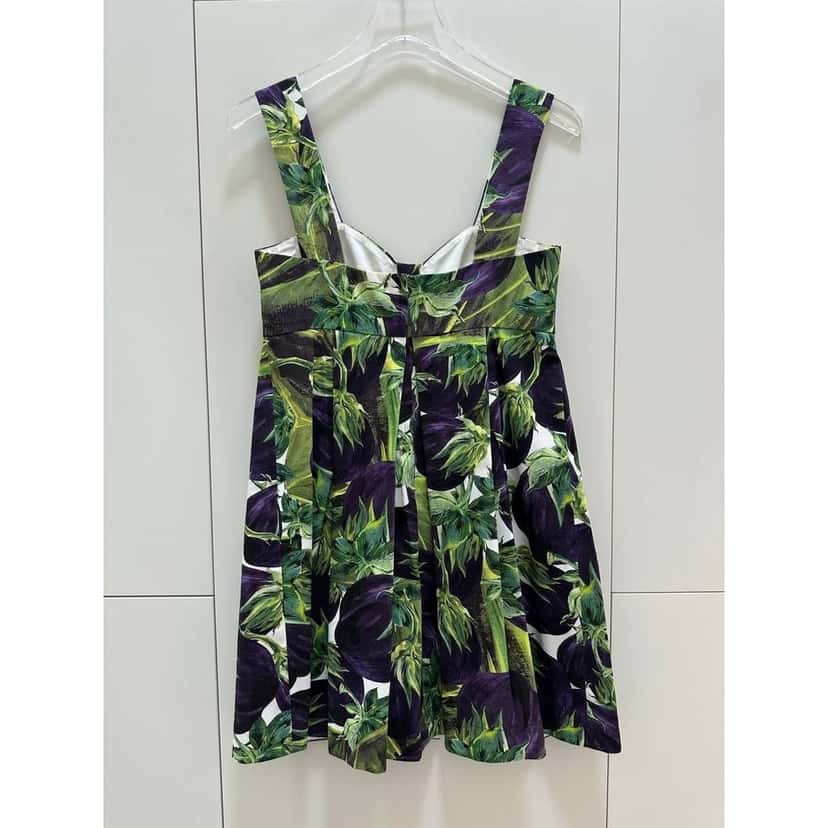Dolce & Gabbana Dolce & Gabbana Vibrant Botanical Print Cotton Blend Dress Sz.40 pre-owned Other Cotton Good condition - Back View