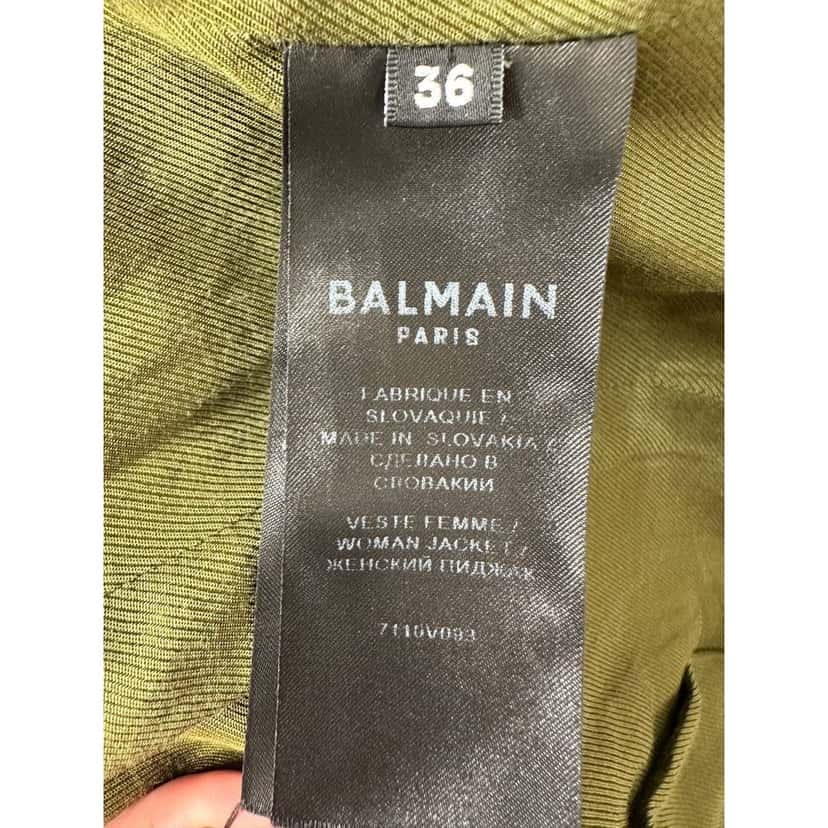 Balmain Balmain Green Twill Suit - EU 36 (S) Pre-owned Green Cotton Good condition - Model View