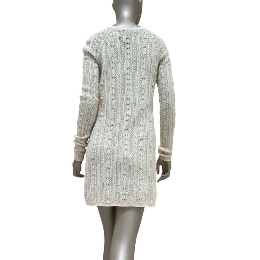 Dolce & Gabbana Elegant Chanel Knit Cream Wool Blend Dress Sz.40 Pre-owned Beige Wool Never worn - Back View