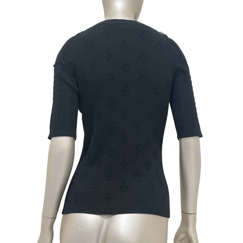 Chanel Chanel Paris-Cuba Resort Black Mesh Top FR46 pre-owned Black Good condition - Inside View